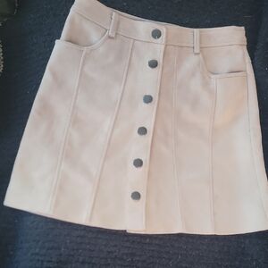 Zara Cream A-Line Mini Skirt for Work